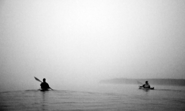 Covert paddling under the cover of darkness and early morning mist to make it past the Alexander Bay borderpost in order to avoid being denied entry into the diamond mining area and our final destination, the sea.